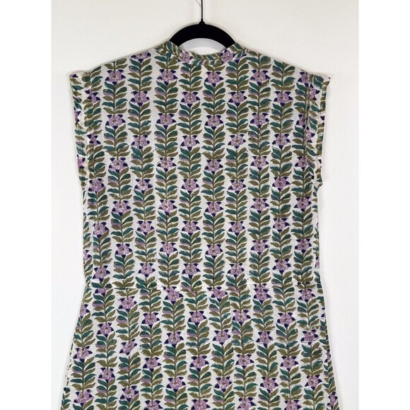Perry Walker Womens Dress Green Floral Mini Cap Sleeve A Line Boho 1 US Small - Picture 9 of 11